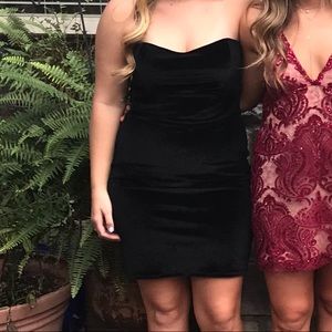 velvet black cocktail/homecoming dress